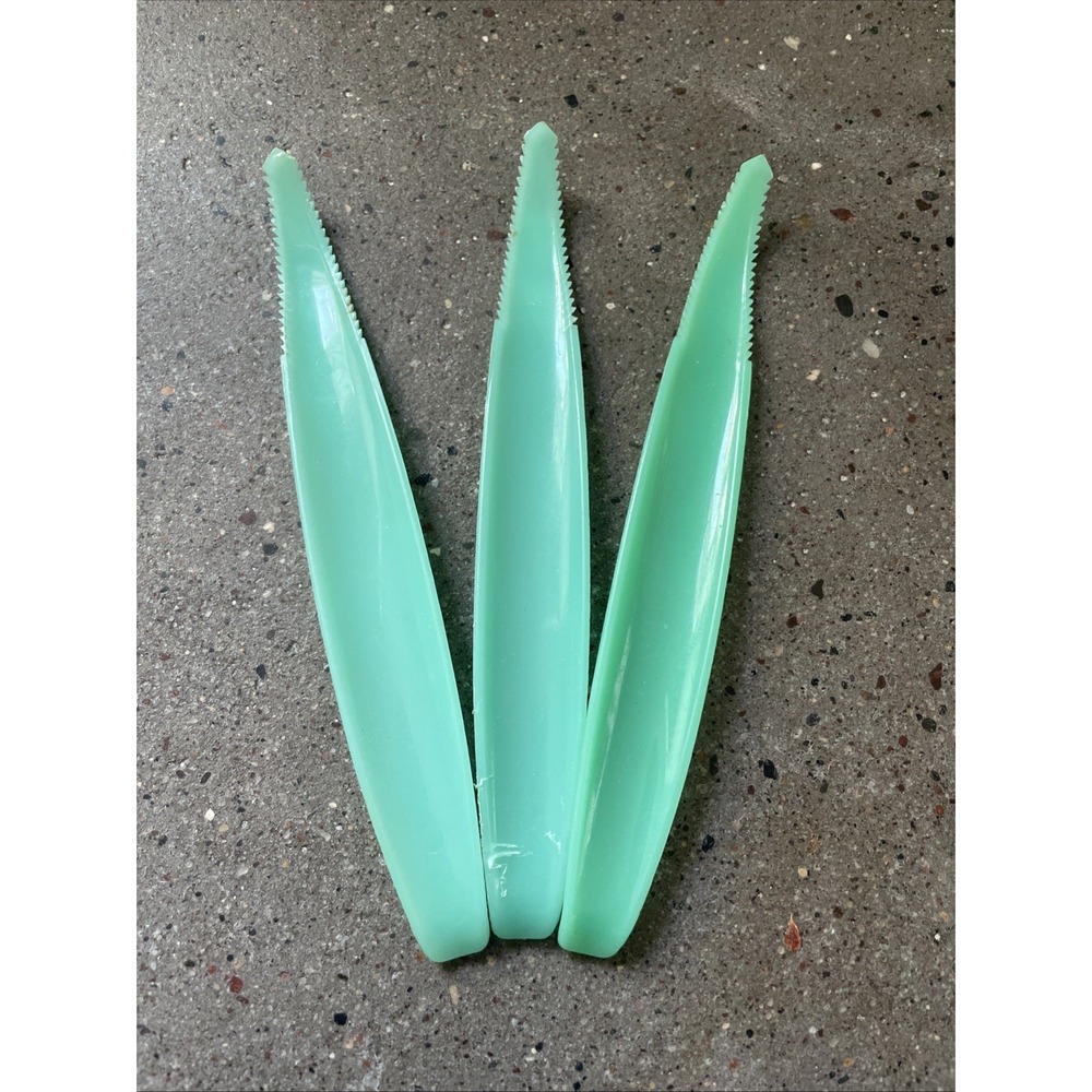 (3) Vintage Tupperware Lettuce Tomato Corer Grapefruit Knife‎ Jadeite  Green 885